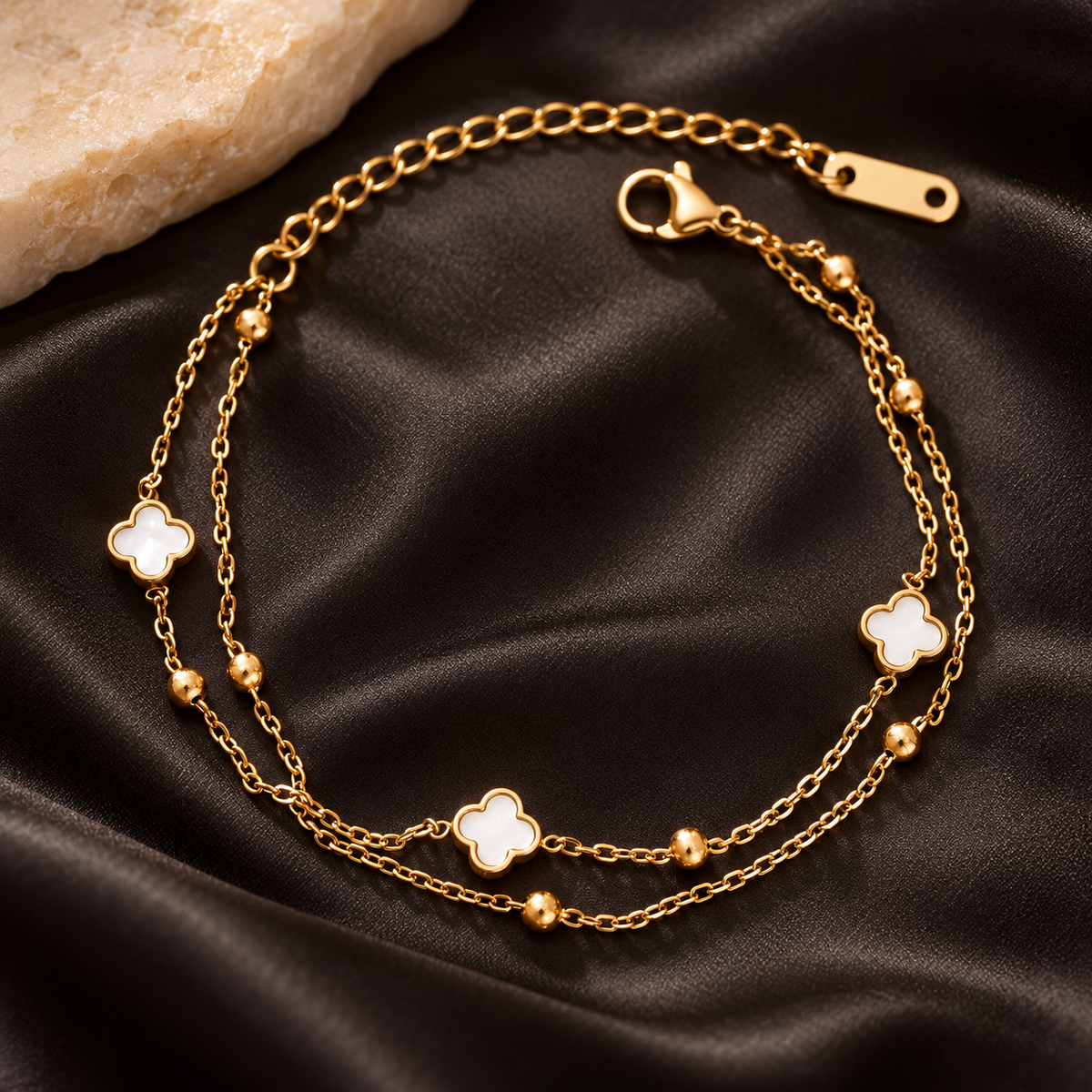 Trèfle Blanc Bracelet