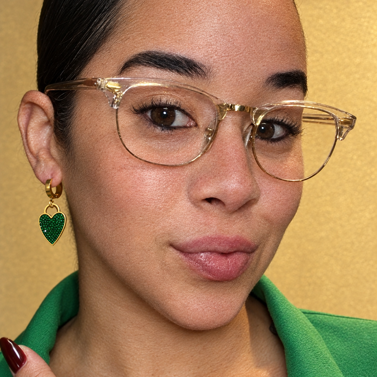 Coeur Émeraude Earrings