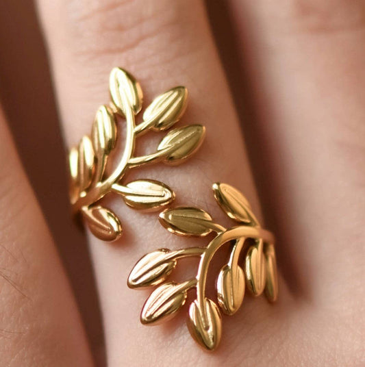 Bague Feuille Dorée