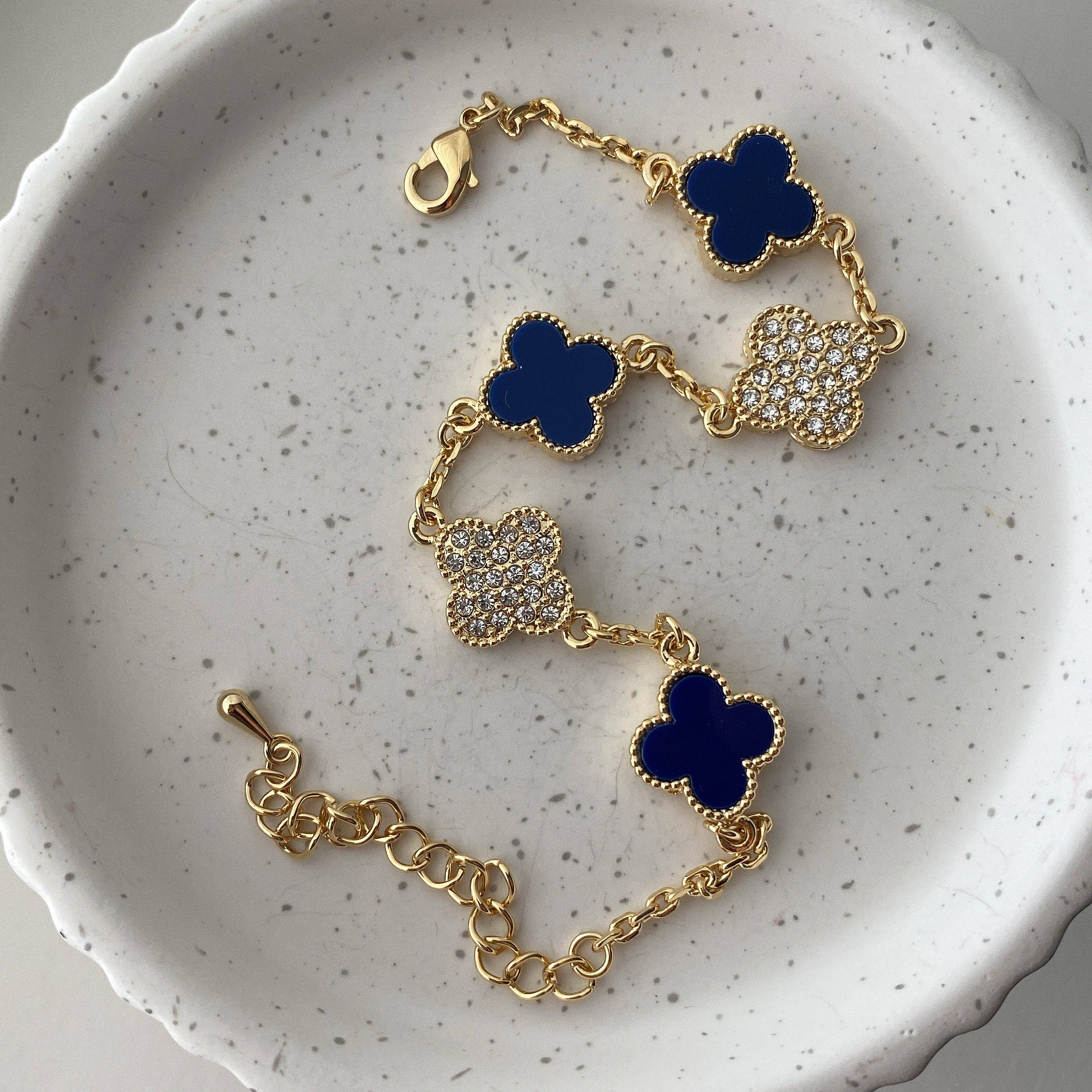 Lune Blanche · Clover Leaf Pavé Mix Bracelet