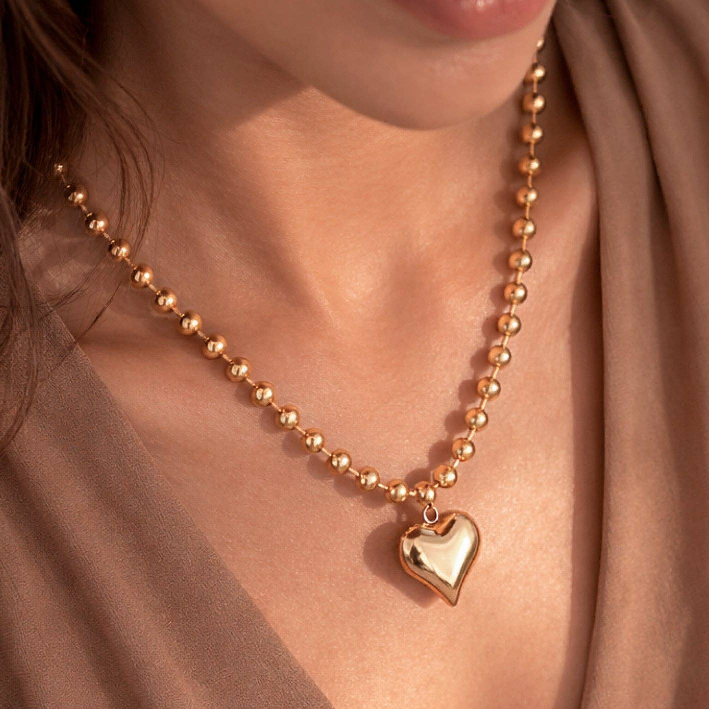 18K Gold PVD Plated Waterproof Stainless Steel Chain Necklace - 6994