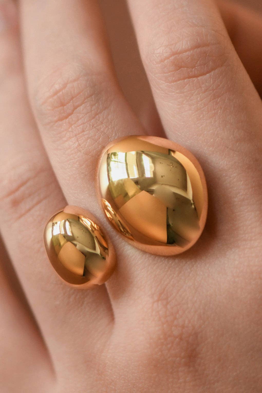 18K Gold Plated Waterproof Stainless Steel Ring - 7962