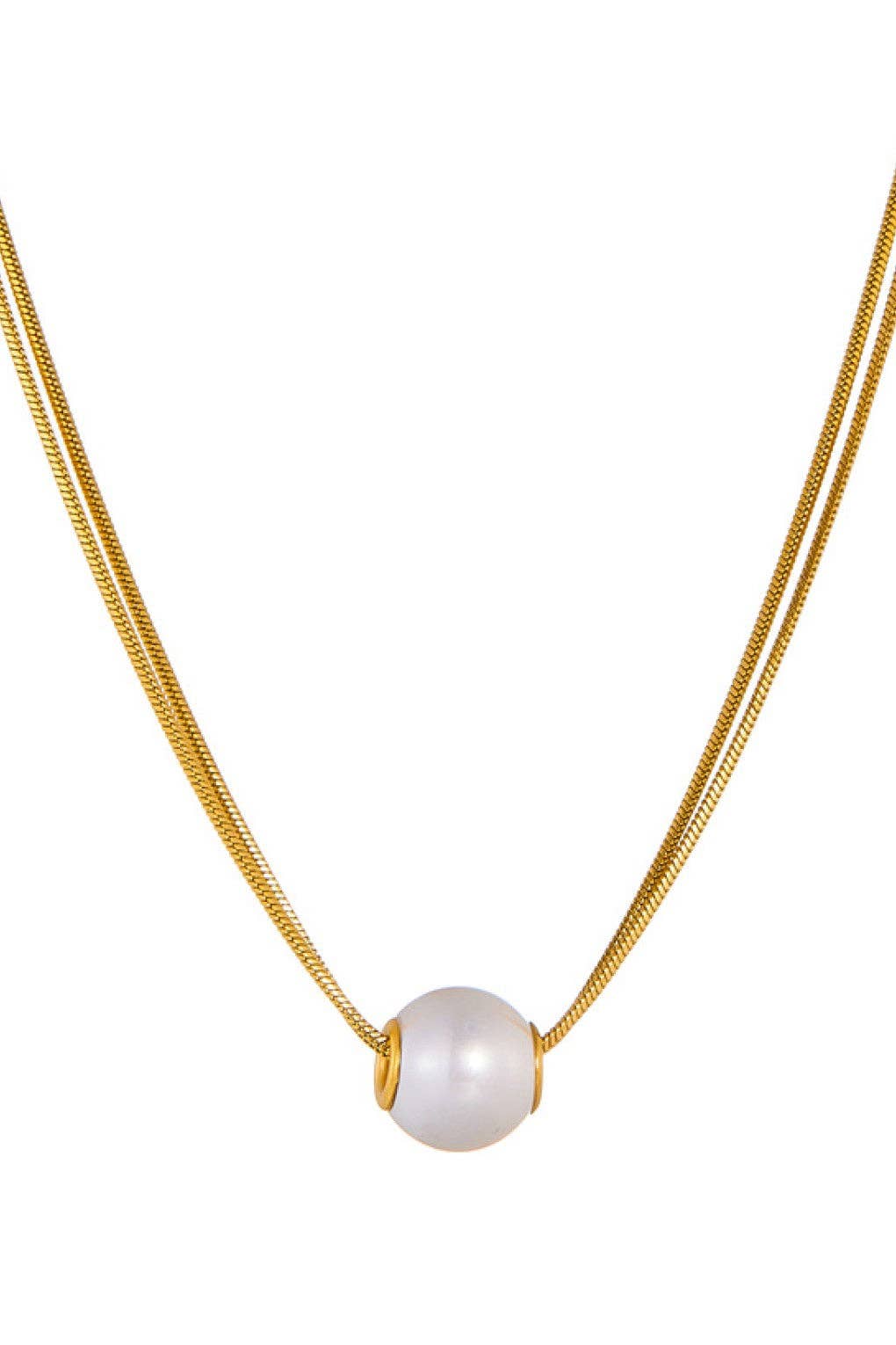 18K Gold Plated Waterproof Stainless Steel Chain Necklace - 7761