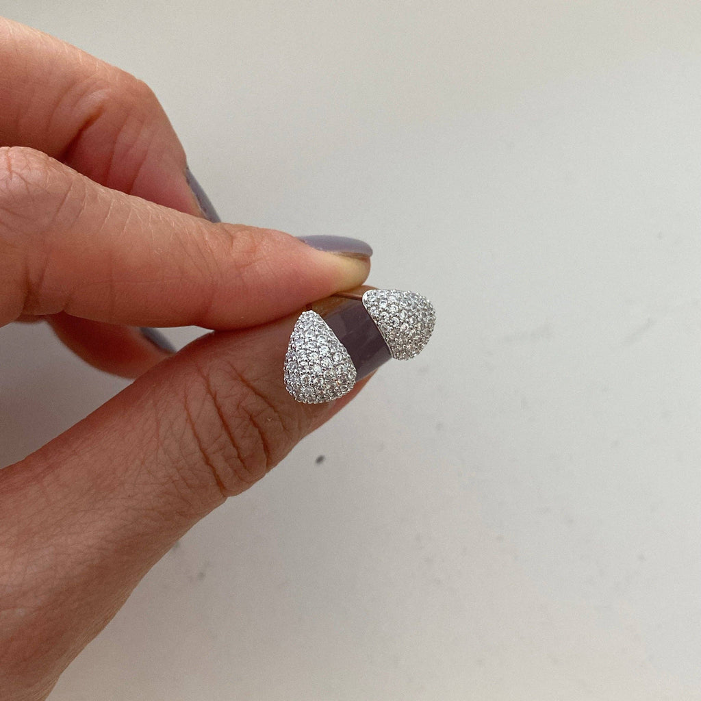 Lune Blanche · Pavé Mini Teardrop Earrings