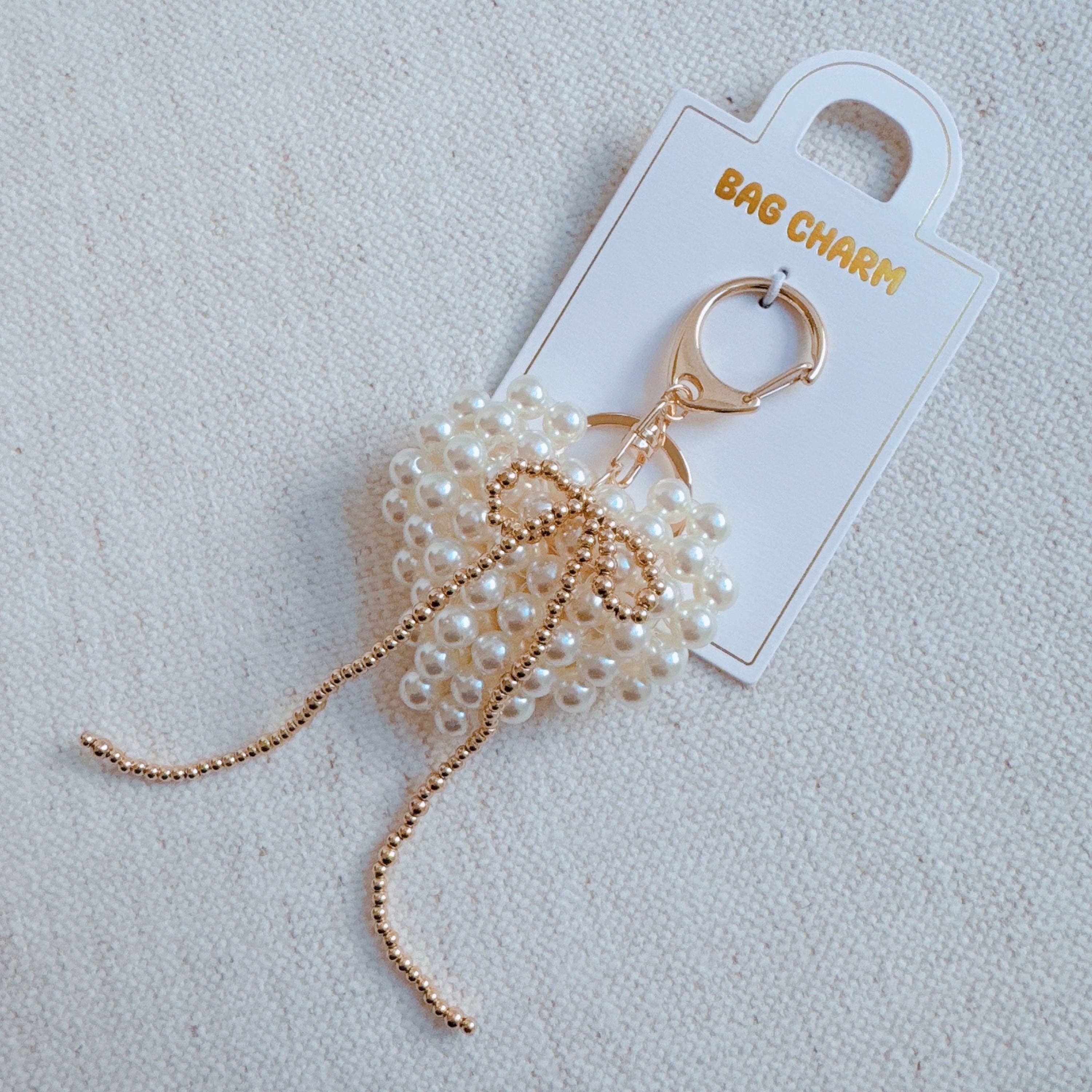 Lune Blanche · Pearl Heart Bow Bag Charm
