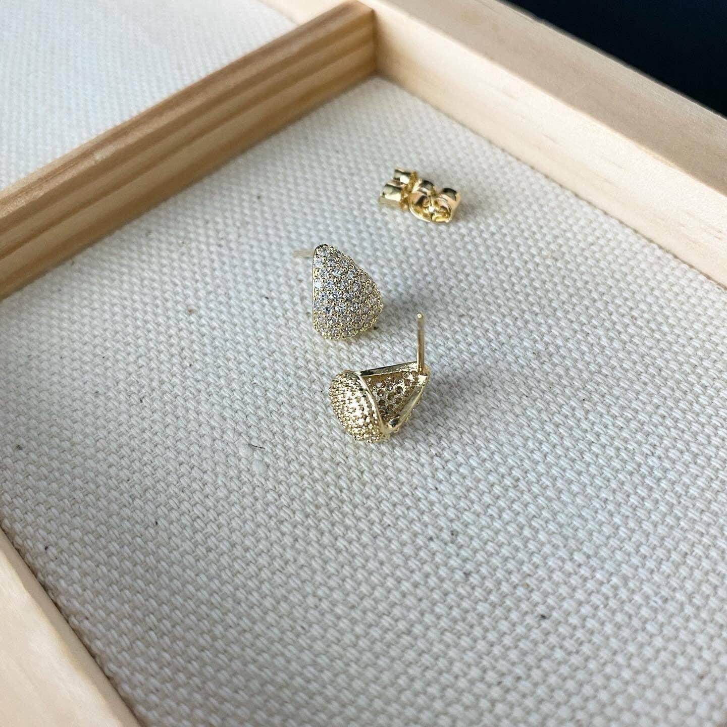 Lune Blanche · Pavé Mini Teardrop Earrings