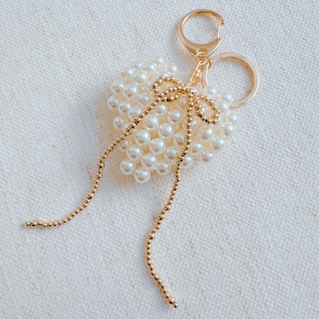 Lune Blanche · Pearl Heart Bow Bag Charm