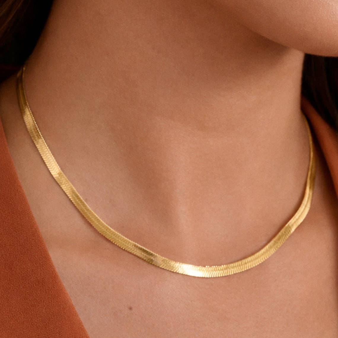 18K Gold PVD Plated Waterproof Stainless Steel Chain Necklace - 6781