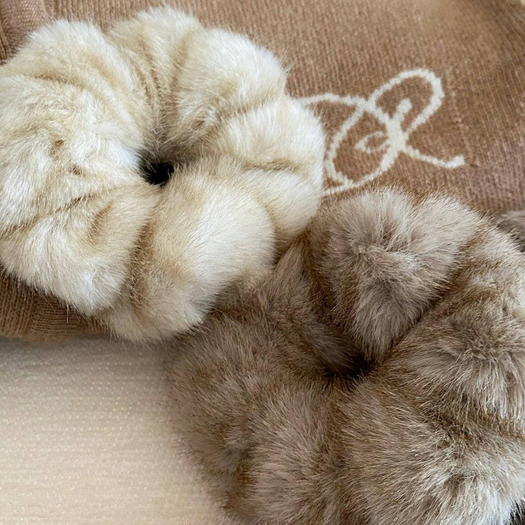 Lune Blanche · Plush Faux Mink Hair Scrunchie