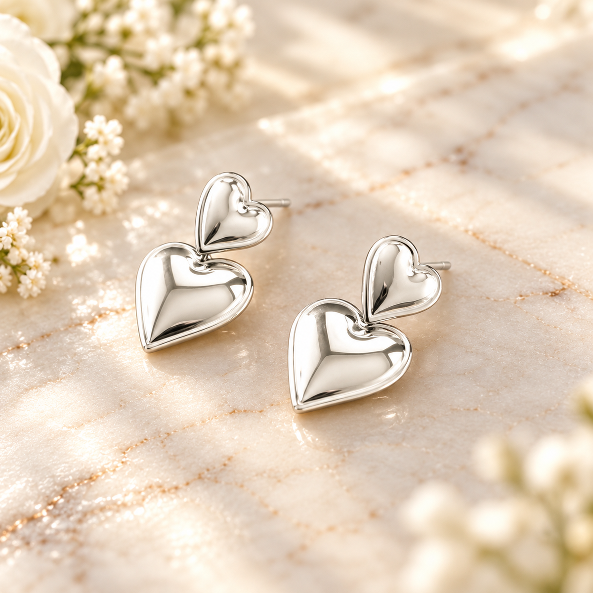 Silver Heart Earrings