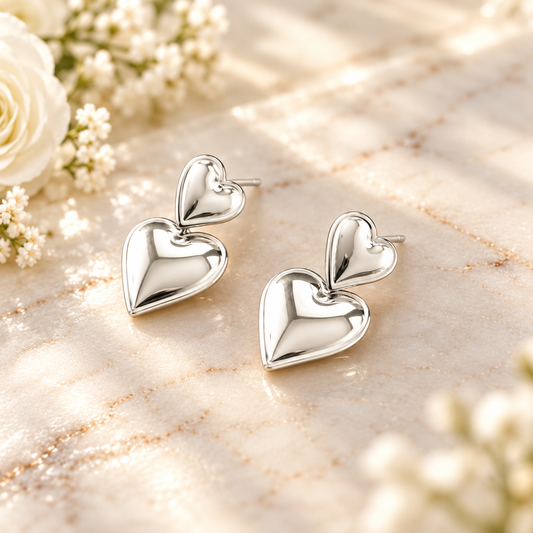 Silver Heart Earrings