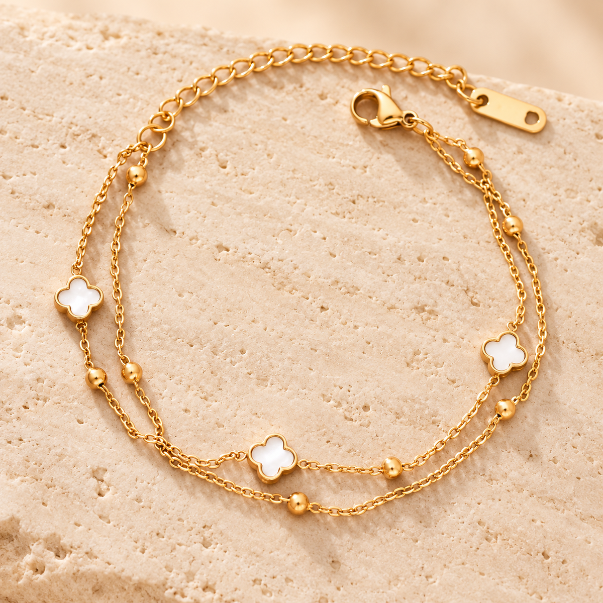 Trèfle Blanc Bracelet