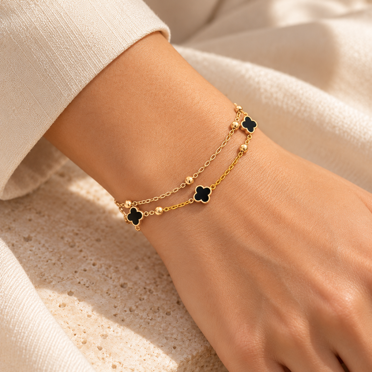 Trèfle Noir Bracelet