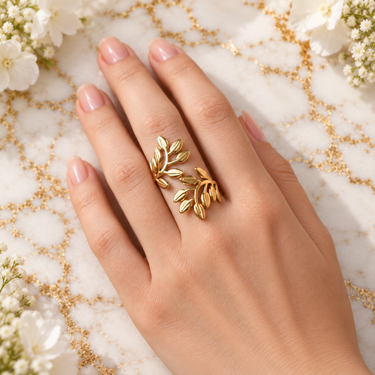 Golden Leaf Ring