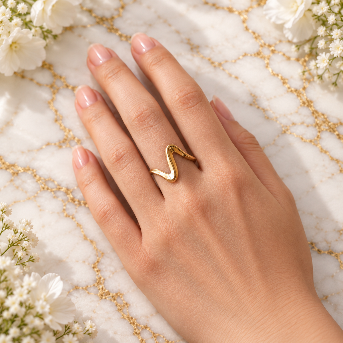 Bague Onde Dorée