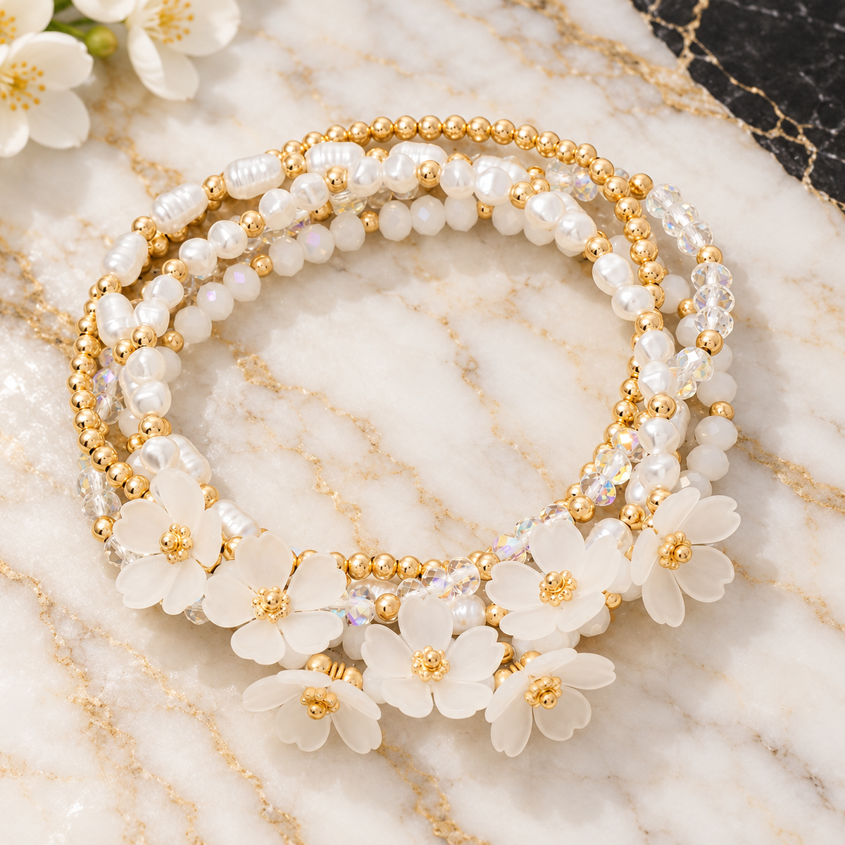 Fleur Perlé Bracelet