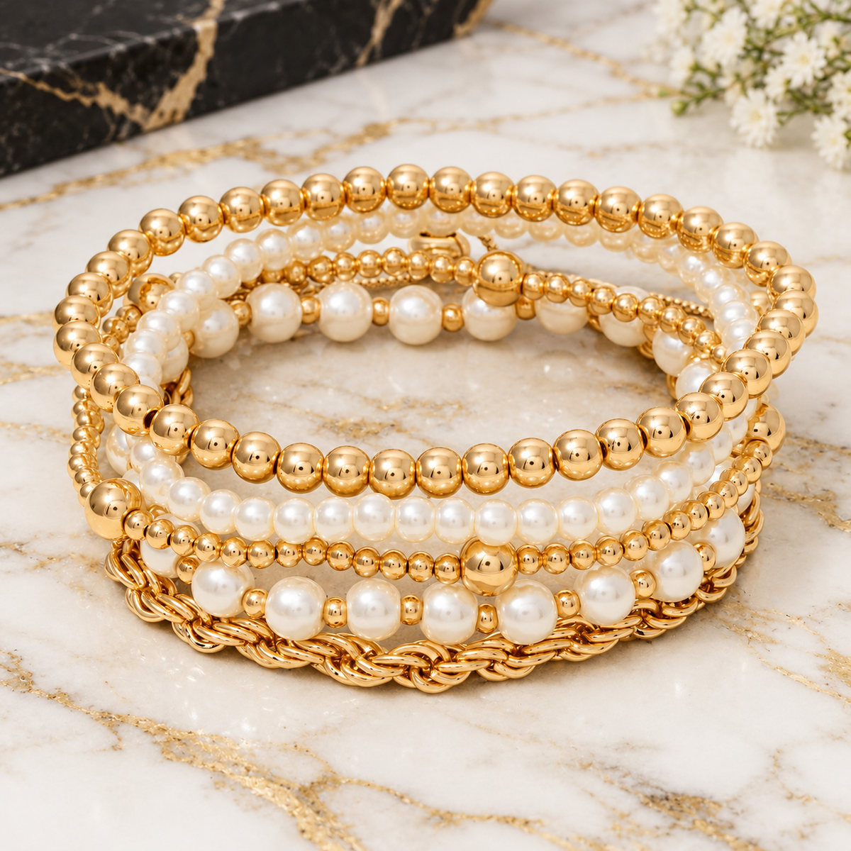 Golden Pearl Bracelet