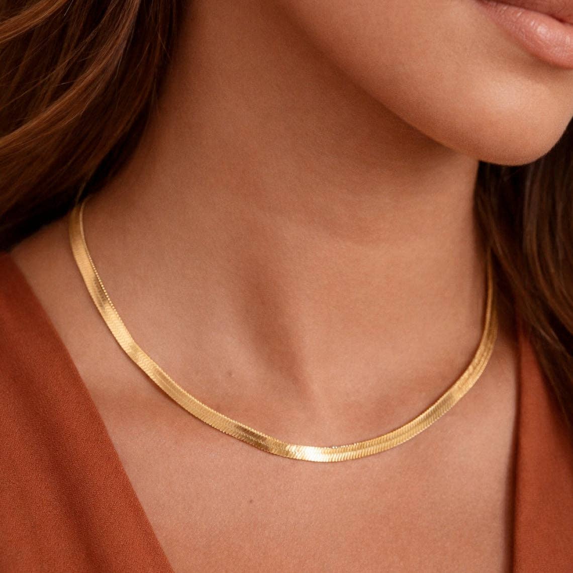18K Gold PVD Plated Waterproof Stainless Steel Chain Necklace - 6781