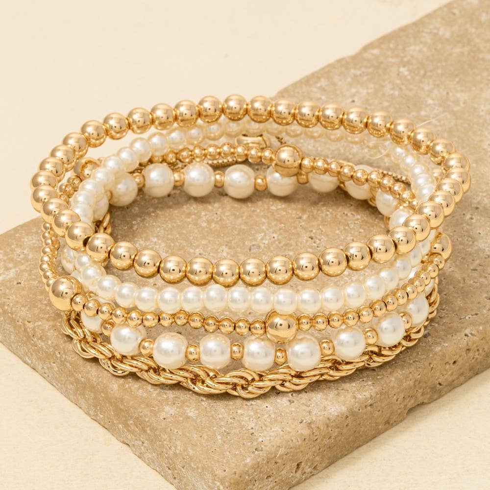 Lune Blanche · Beaded Pearl Bracelet