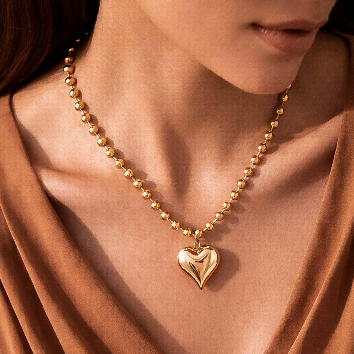 18K Gold PVD Plated Waterproof Stainless Steel Chain Necklace - 6994