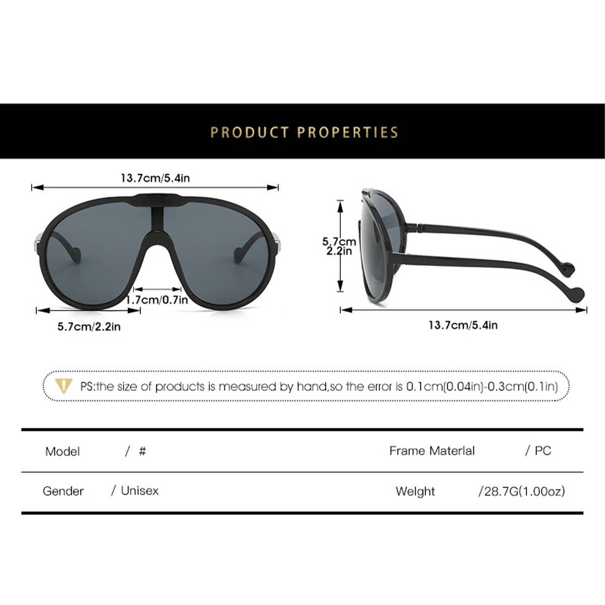 Lune Blanche · Oversized Champagne Sunglasses