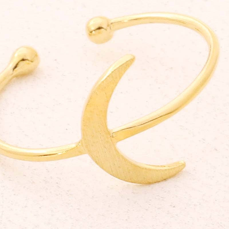 Lune Blanche · Gold Dipped Delicate Moon Crescent Ring