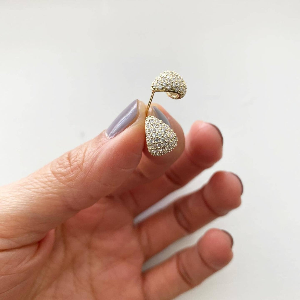 Lune Blanche · Pavé Mini Teardrop Earrings