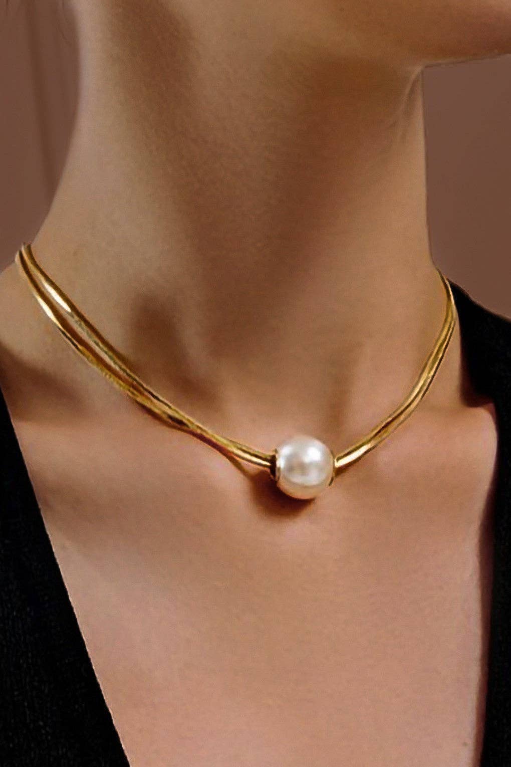 18K Gold Plated Waterproof Stainless Steel Chain Necklace - 7761