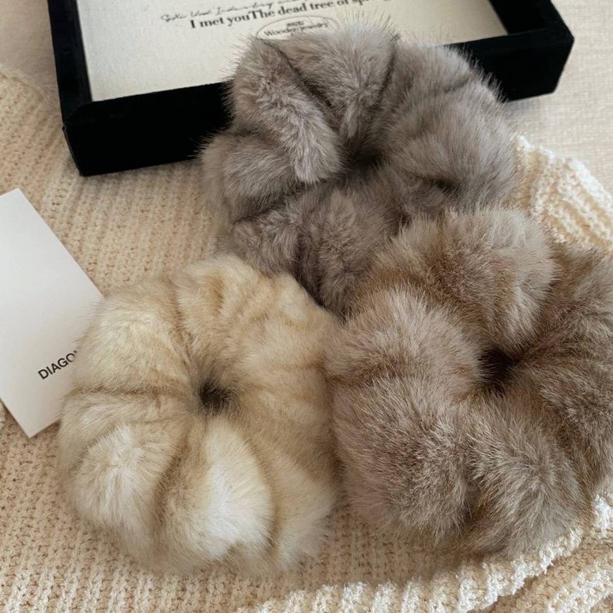 Lune Blanche · Plush Faux Mink Hair Scrunchie