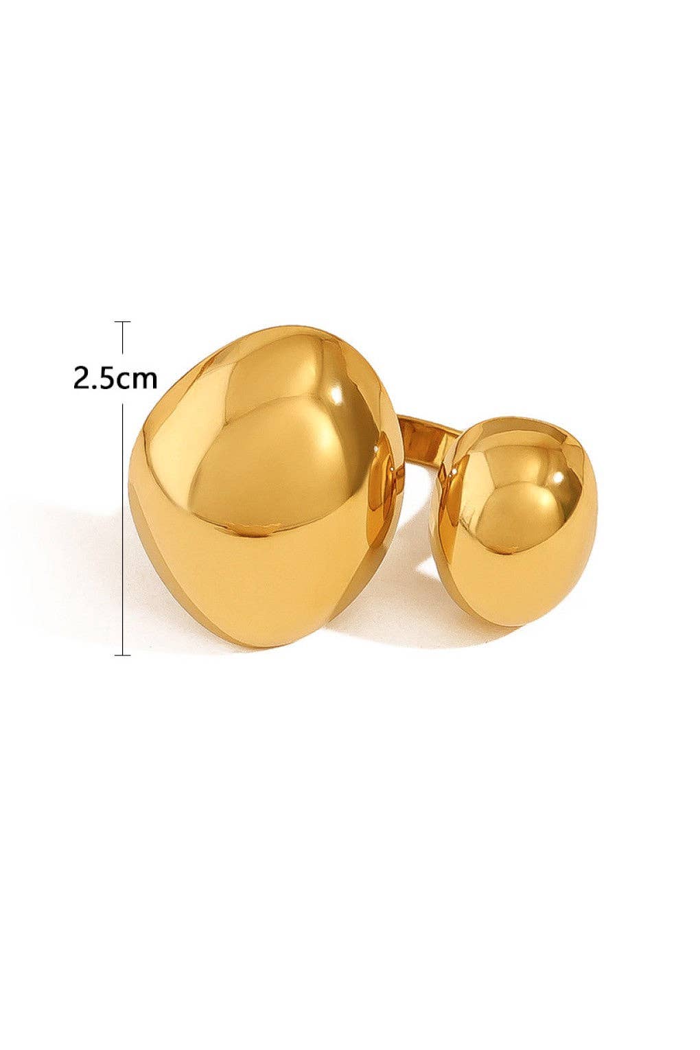18K Gold Plated Waterproof Stainless Steel Ring - 7962